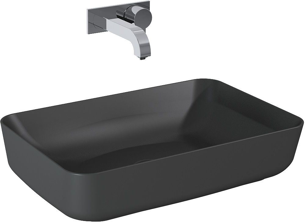 Elita Nomia Waschbecken 50x39 cm rechteckig Aufsatzwaschbecken anthrazit matte RE040500056010