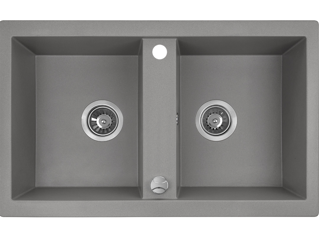 Laveo Barbados Granitspüle 78x48 cm grau/graphit/onyx SBB520T
