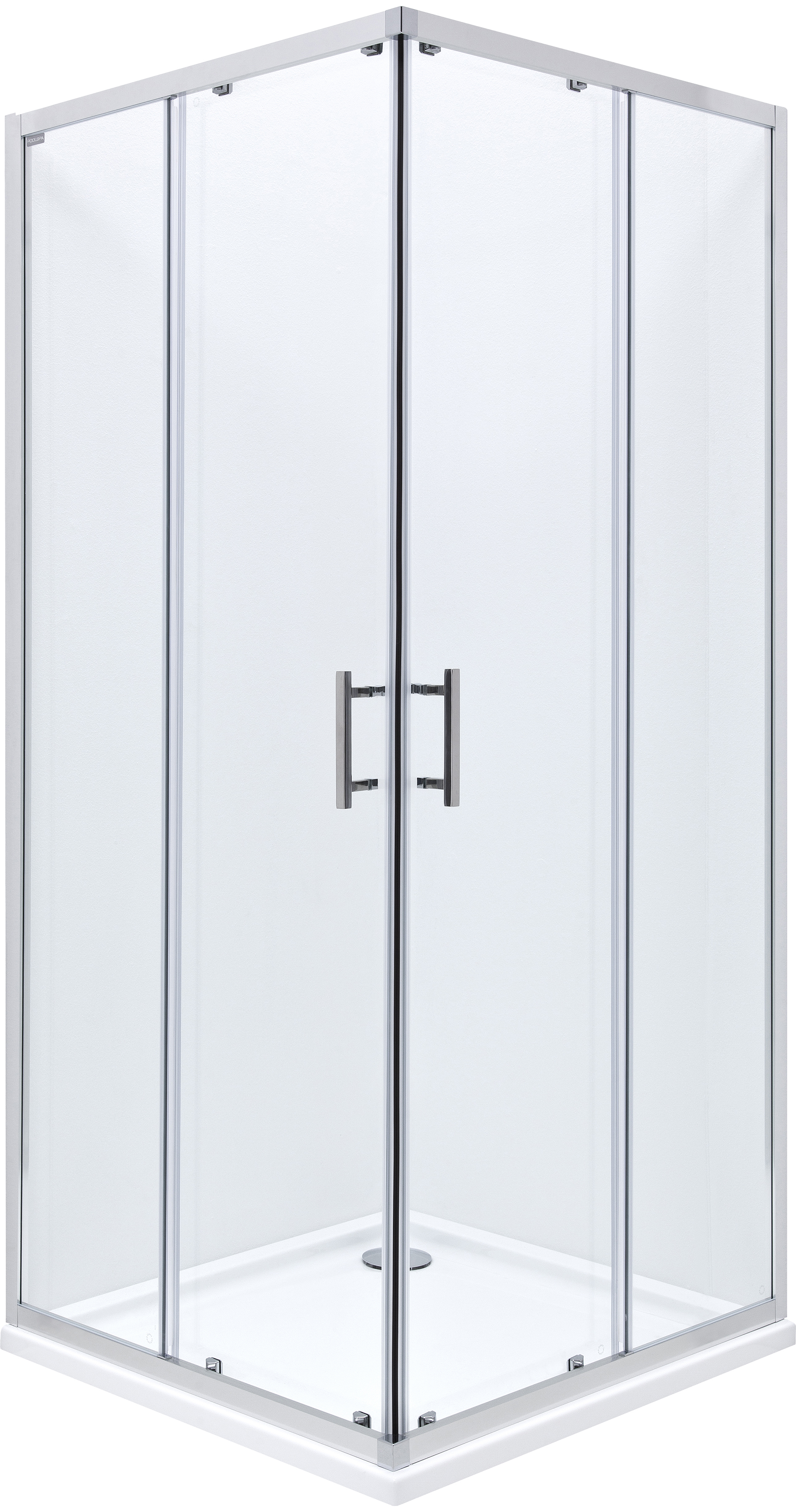 Roca Town-N Square Duschkabine 80x80 cm quadratisch chrom Glanz/durchsichtiges Glas AMP2608012M