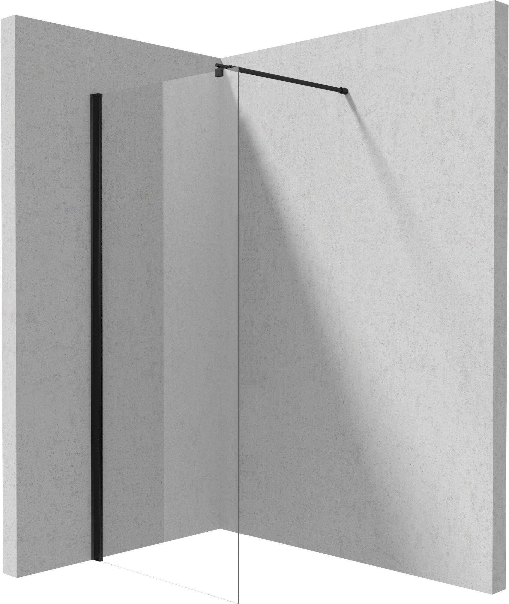 Deante Kerria Plus Walk-In Duschwand 90 cm schwarz Matte/durchsichtiges Glas KTS_N39P