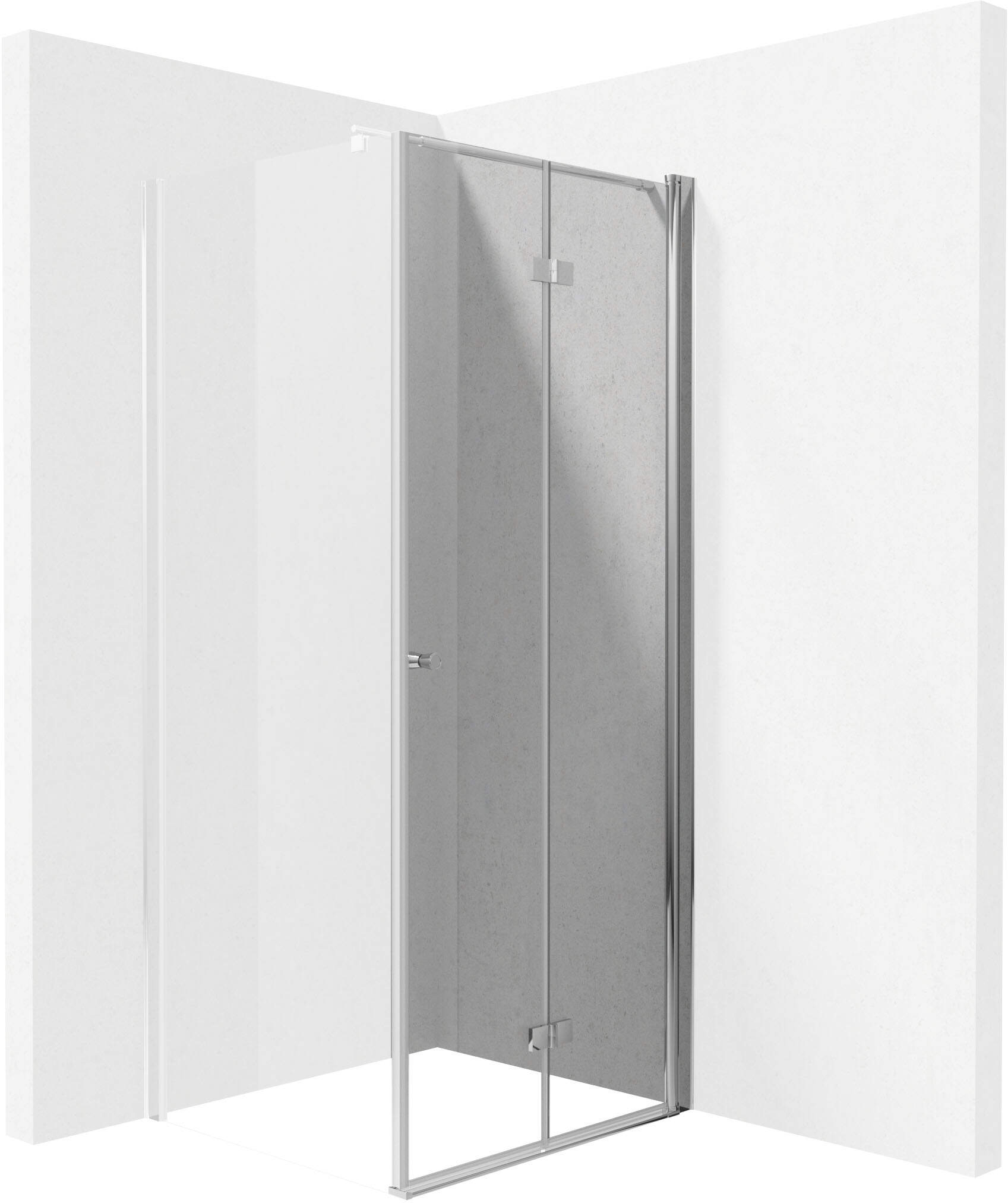 Deante Kerria Plus Duschtüren 80 cm faltbar chrom Glanz/durchsichtiges Glas KTSX042P