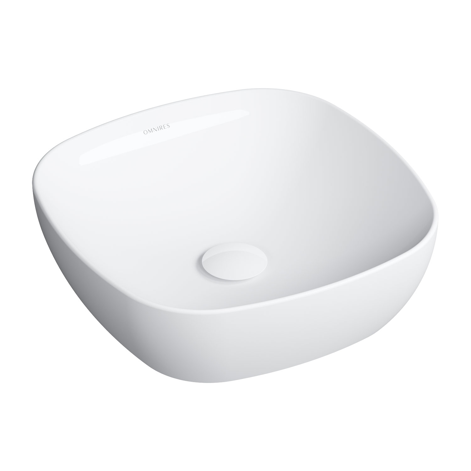 Omnires Portland Waschbecken 37x37 cm rechteckig Aufsatzwaschbecken weiß glanz PORTLAND370BP