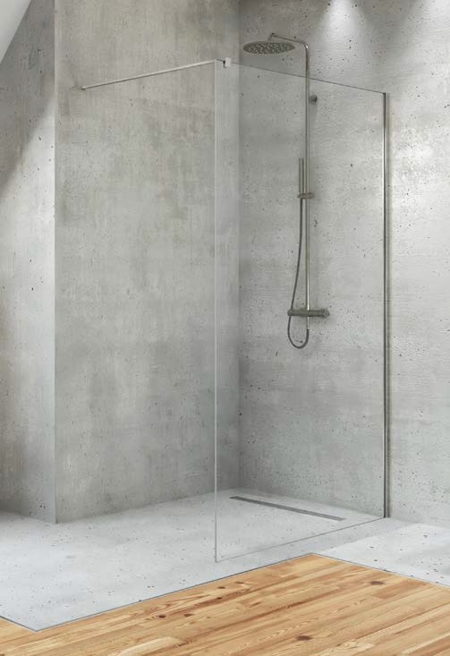 New Trendy Velio begehbare duschwand 140 cm chrom Glanz/durchsichtiges Glas D-0139B