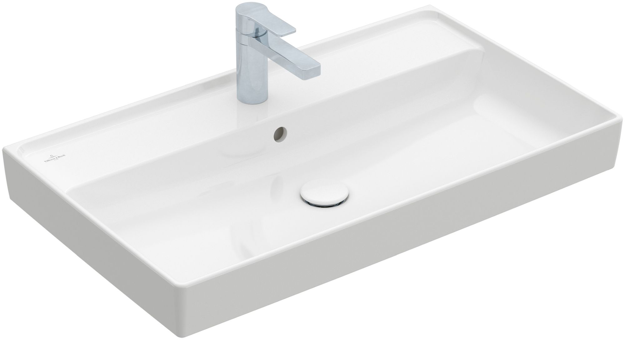 Villeroy & Boch Collaro Waschbecken 80x47 cm rechteckig Klassisch-Möbel weiß glanz 4A3380R1