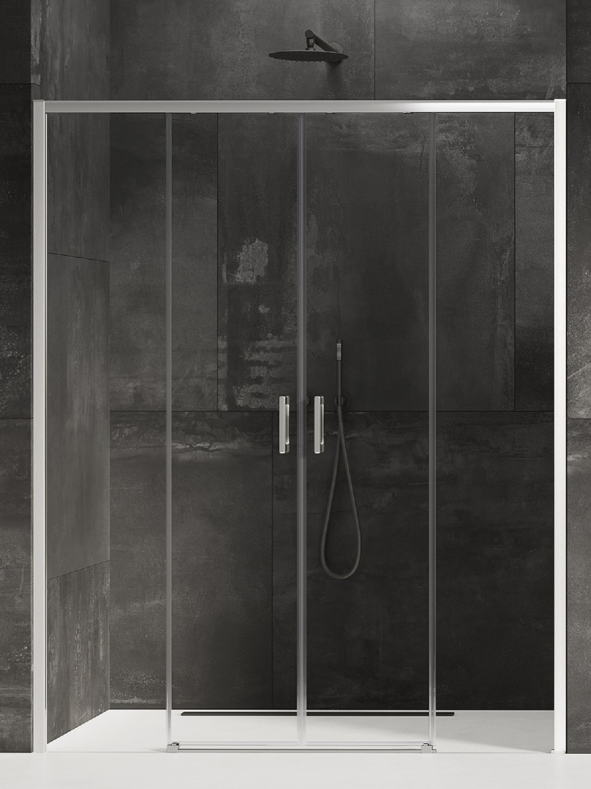 New Trendy Prime Duschtüren 150 cm Schiebe- chrom Glanz/durchsichtiges Glas D-0335A