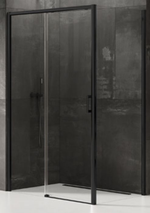 New Trendy Prime Duschkabine 160x80 cm rechteckig schwarz Matte/durchsichtiges Glas D-0328A/D-0128B