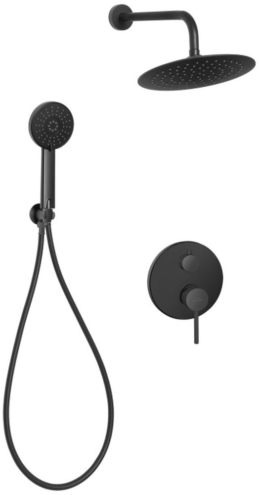 Invena Dafni duschset Unterputz mit Regenbrause schwarz BS-88-014