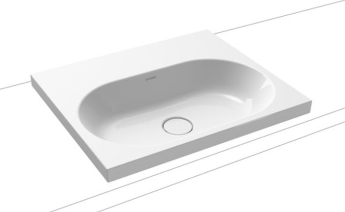 Kaldewei Centro Waschbecken 60x50 cm rechteckig Einbauwaschbecken weiß glanz 902806003001