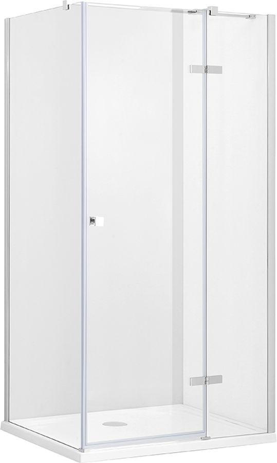 Besco Pixa Duschkabine 90x90 cm quadratisch chrom Glanz/durchsichtiges Glas PKP-90-195-C