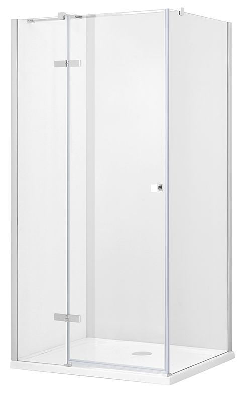 Besco Pixa Duschkabine 90x90 cm quadratisch chrom Glanz/durchsichtiges Glas PKL-90-195-C