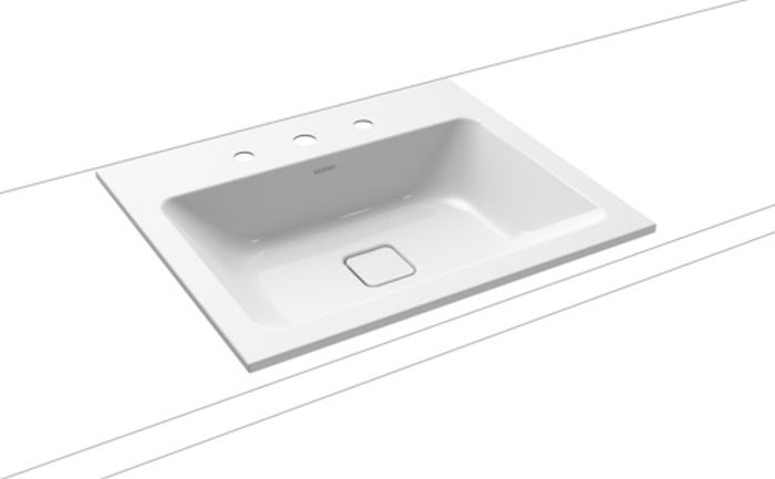 Kaldewei Cono Waschbecken 60x50 cm rechteckig Einbauwaschbecken weiß glanz 901606033001