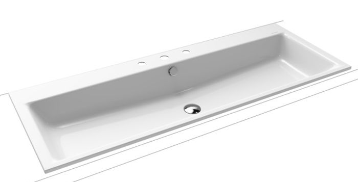 Kaldewei Puro Waschbecken 120x46 cm rechteckig Einbauwaschbecken weiß glanz 907106033001