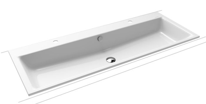 Kaldewei Puro Waschbecken 120x46 cm rechteckig Einbauwaschbecken weiß glanz 907106043001