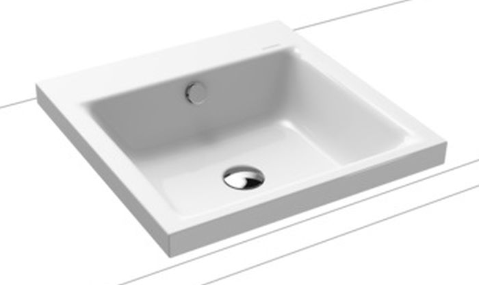 Kaldewei Puro Waschbecken 46x46 cm rechteckig Aufsatzwaschbecken weiß glanz 900306003001