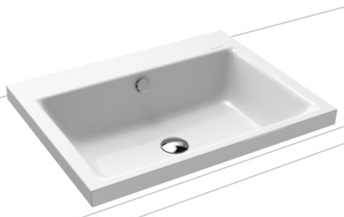 Kaldewei Puro Waschbecken 60x46 cm rechteckig Aufsatzwaschbecken weiß glanz 900406003001