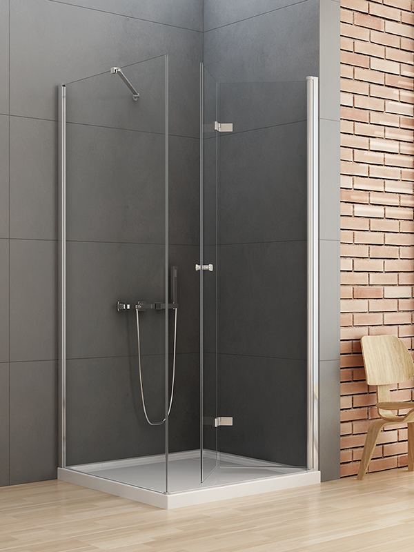 New Trendy New Soleo Duschkabine 90x80 cm rechteckig chrom Glanz/durchsichtiges Glas D-0152A/D-0088B