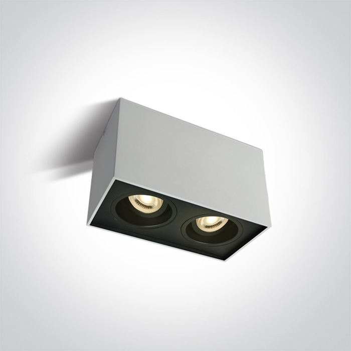 One Light Karlowasi Deckenlampe 2x10 W weiß-schwarz 12205YA/W