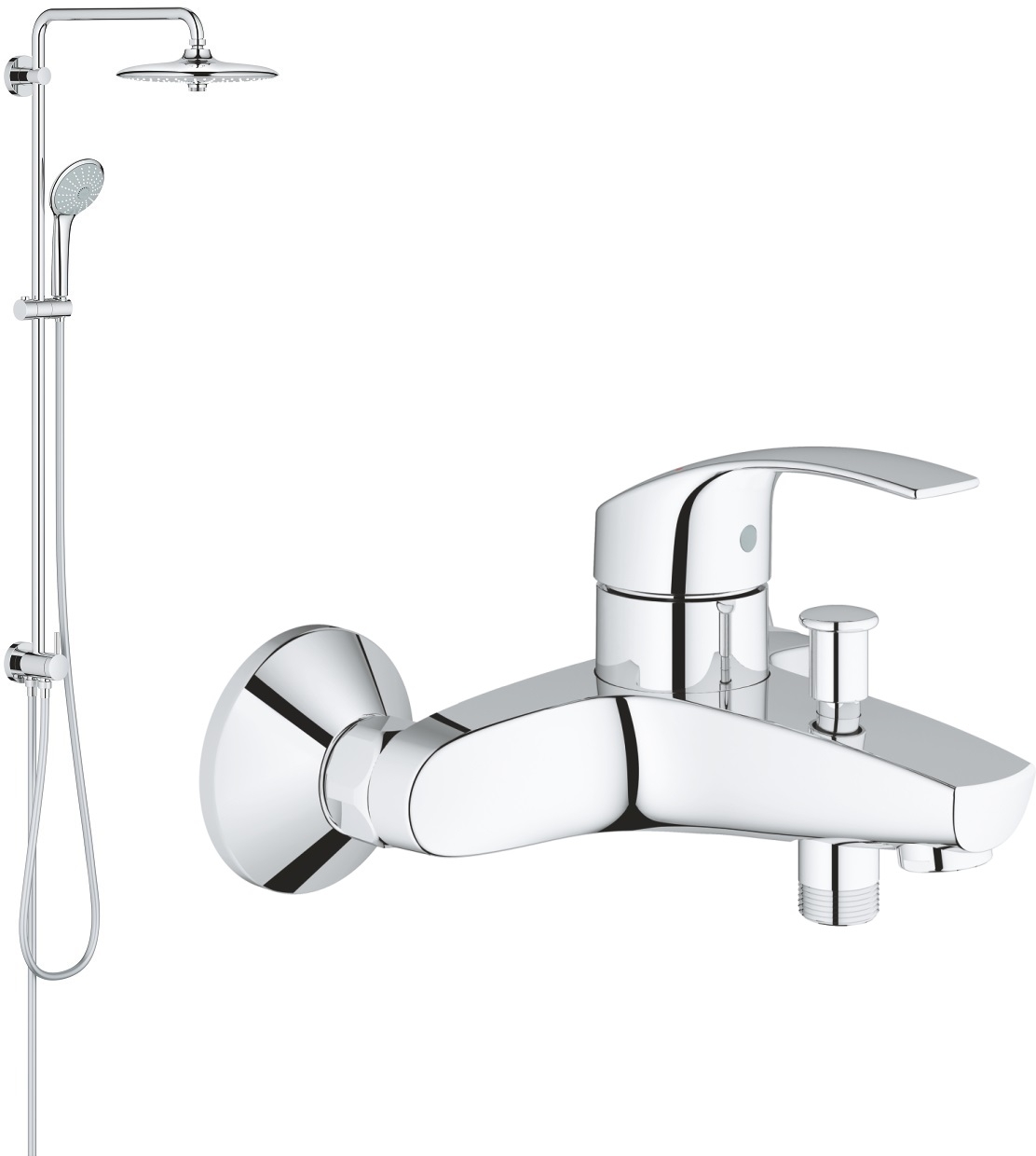Set Duschset Grohe Euphoria 27421002, Badewannen- und Duscharmatur Grohe Eurosmart 33300002