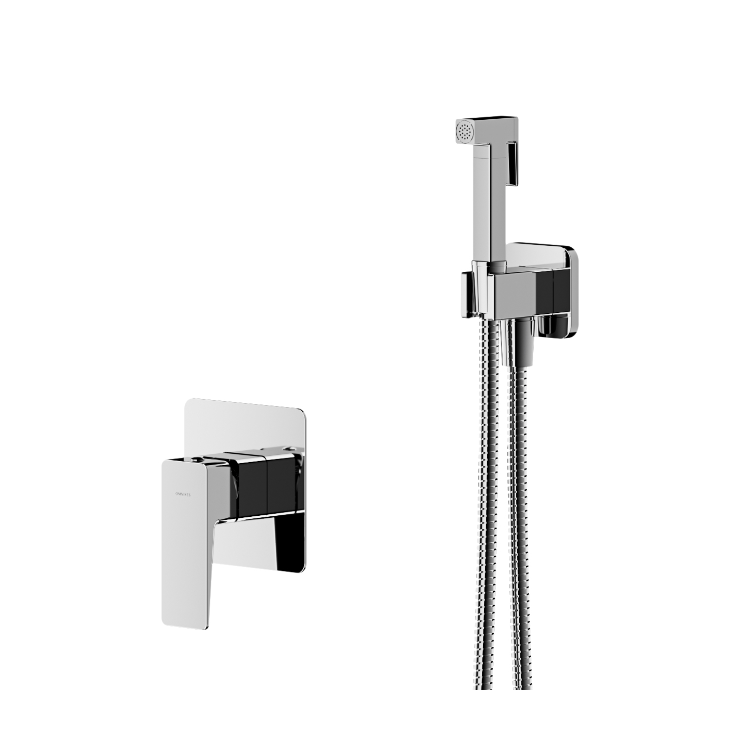 Omnires Parma Bidetarmatur mit Duschset Unterputz chrom SYSPMBI1CR