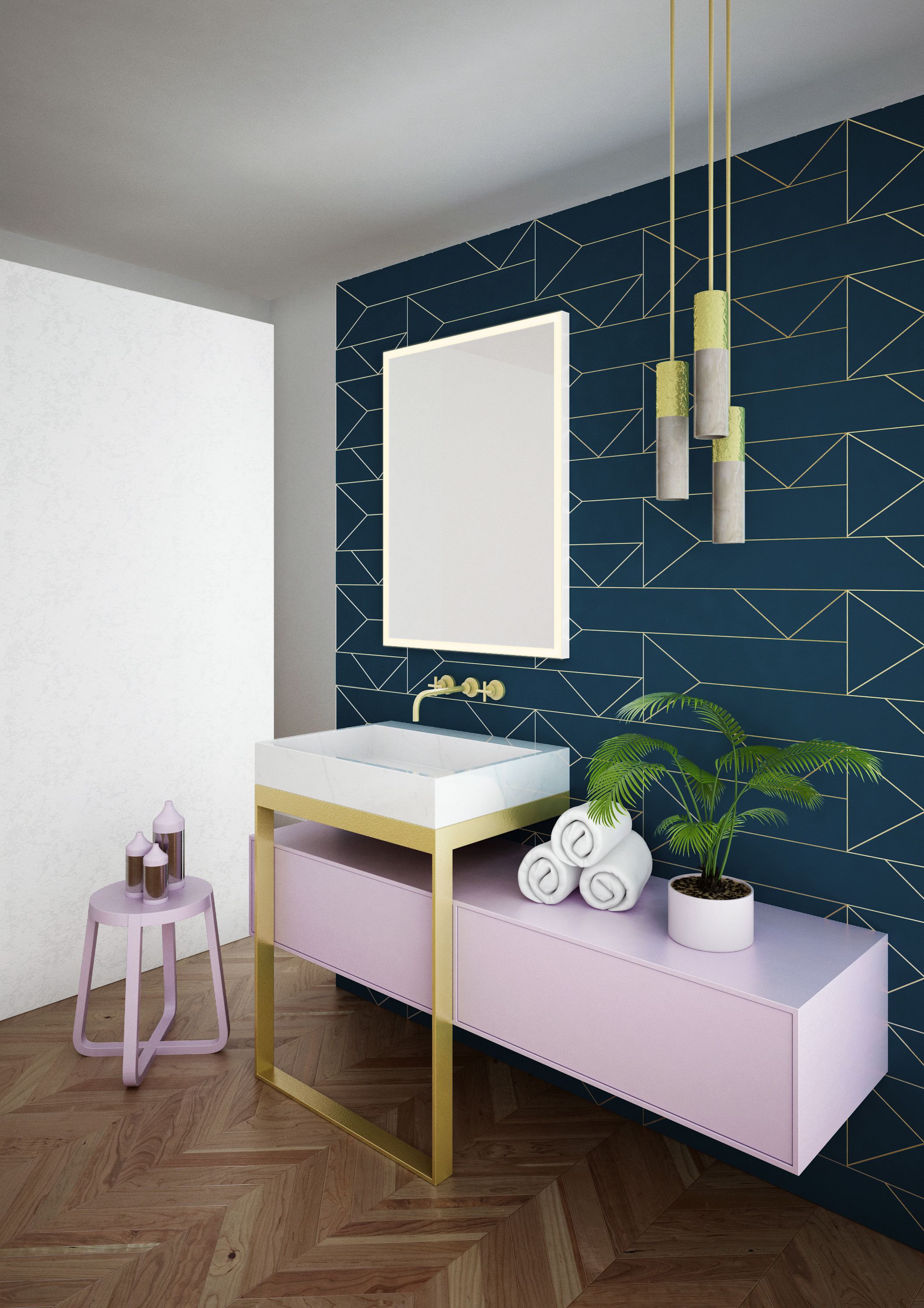 Dubiel Vitrum Solid Spiegel 60x80 cm rechteckig mit Beleuchtung weiß 5905241006901