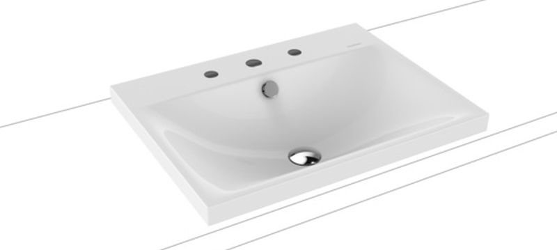 Kaldewei Silenio Waschbecken 60x46 cm rechteckig Aufsatzwaschbecken weiß matte 903906033001