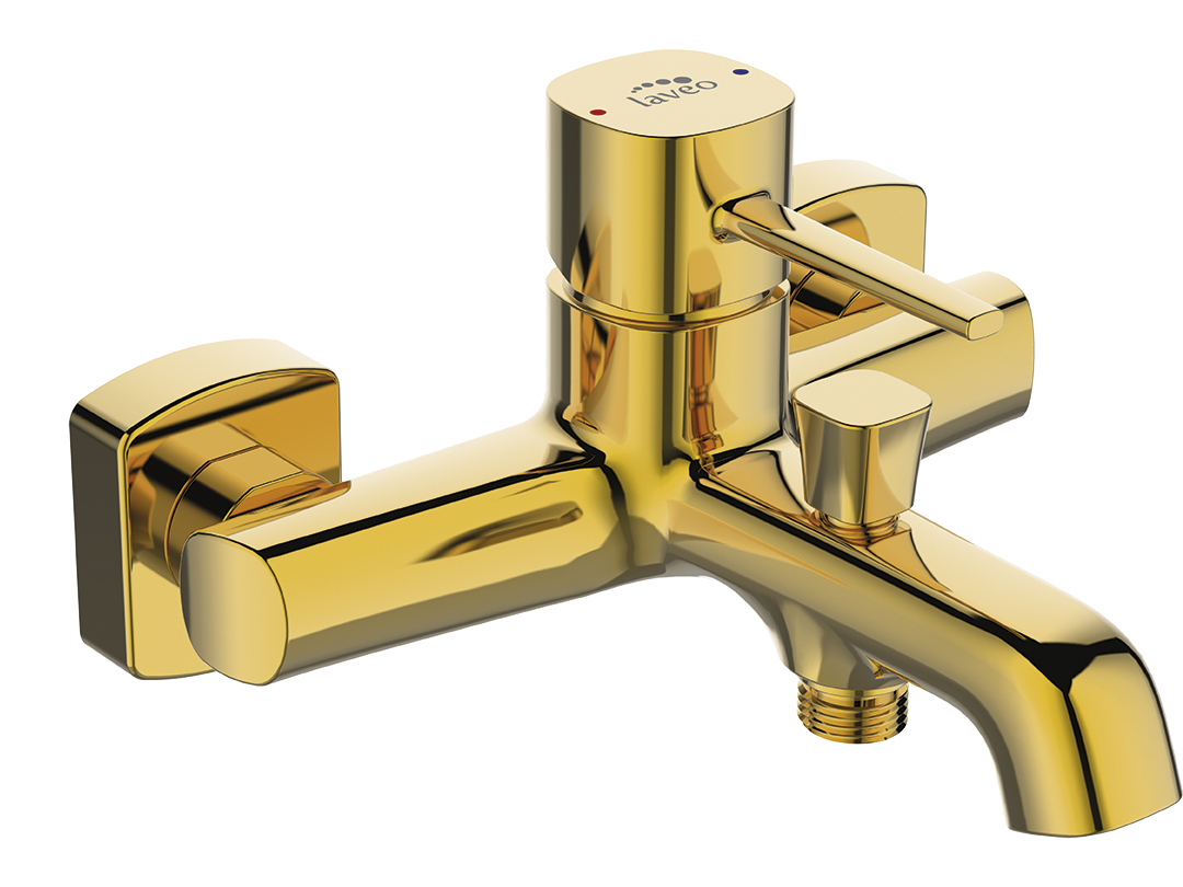 Laveo Pola badewannen- und duscharmatur Wand gold BAPG10D