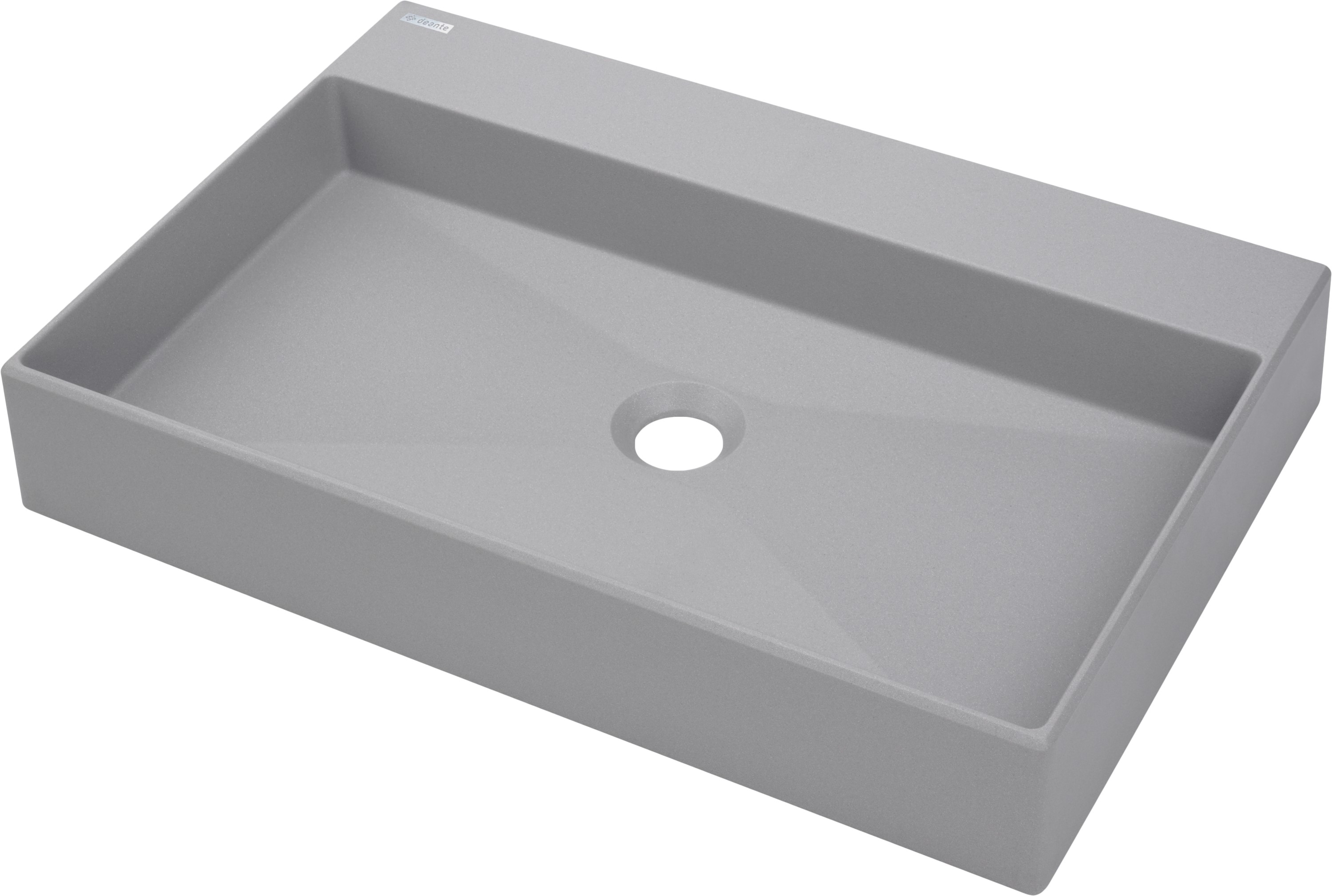 Deante Correo Waschbecken 60x40 cm rechteckig Aufsatzwaschbecken grauer Stein matte CQR_SU6S