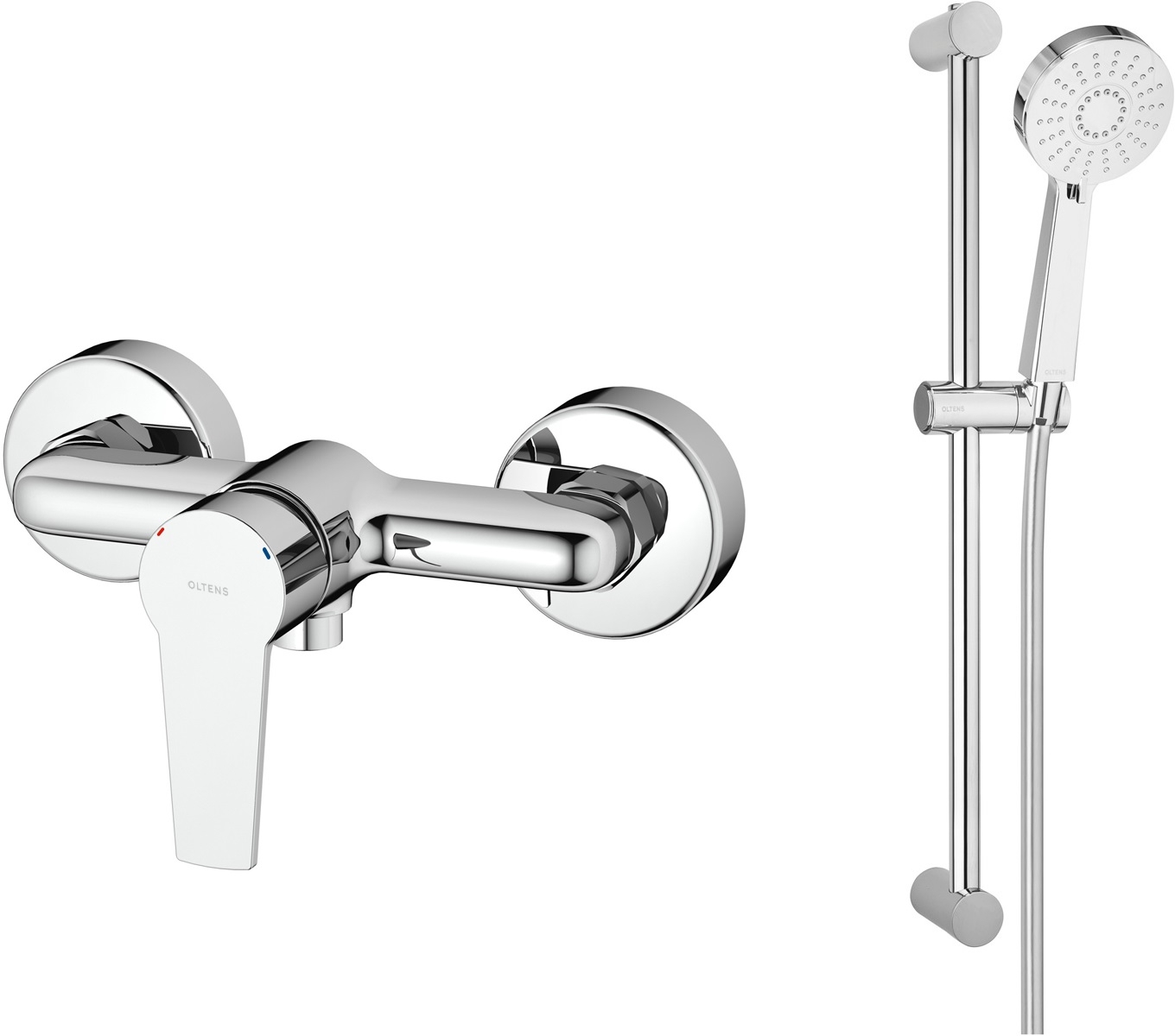 Set Duscharmatur Oltens Jog 33003100, Duschstange Oltens Alling 37300100, 37101100, 37201100