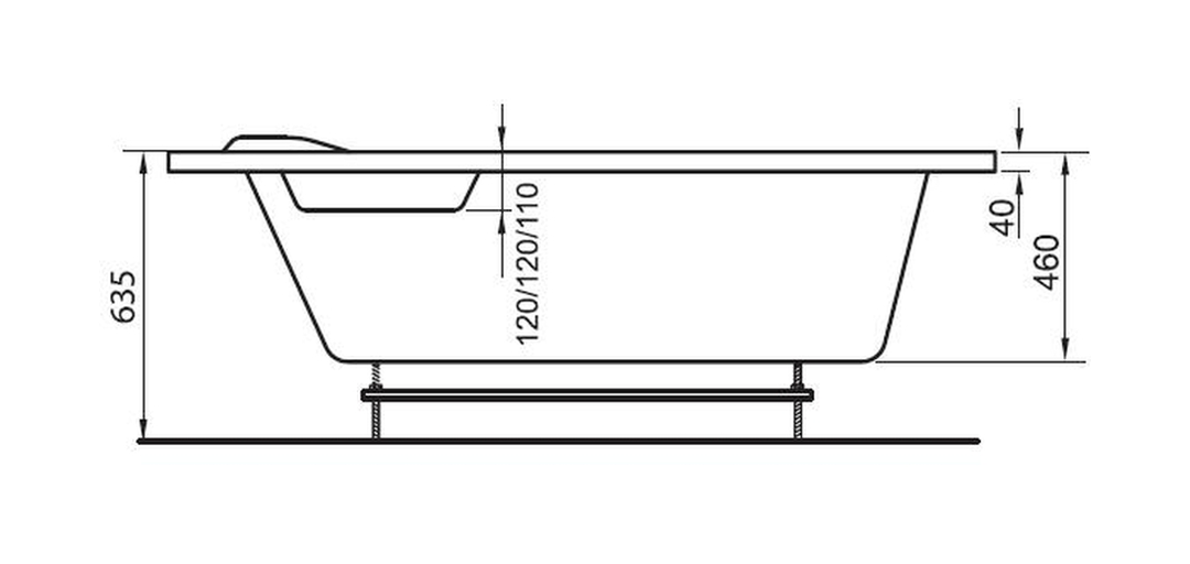 Ravak Asymmetric Untergestell für Badewanne GPX2240107