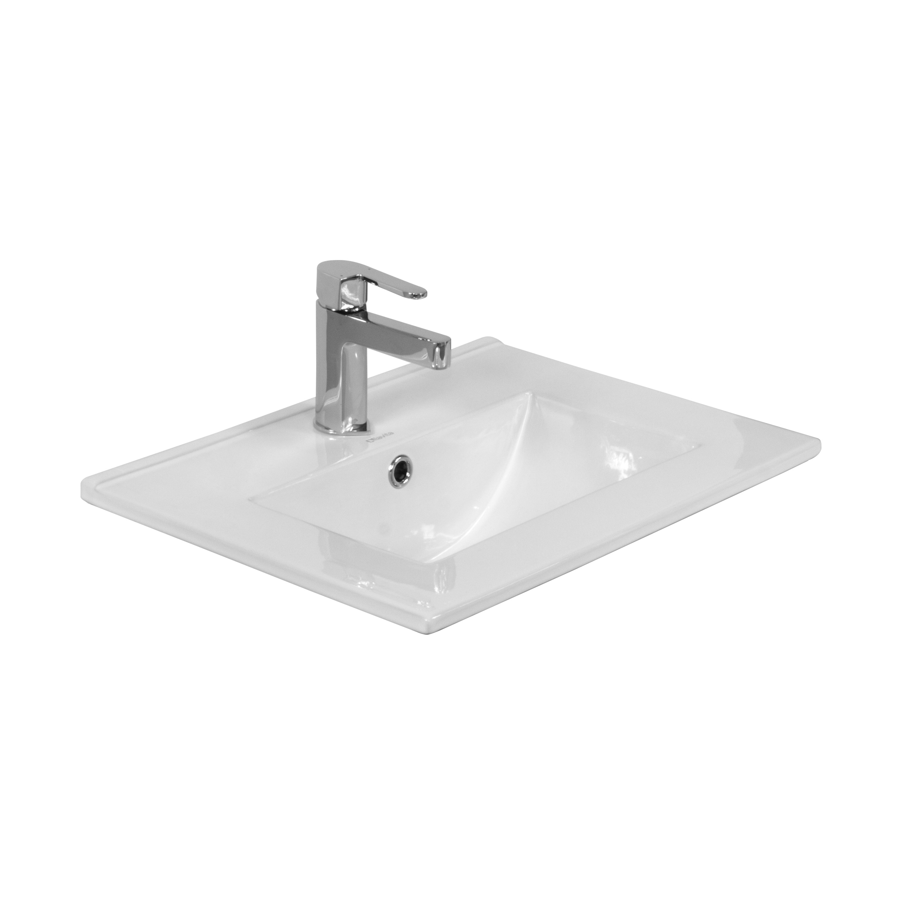 LaVita Floryda Waschbecken 51.5x40.5 cm rechteckig Möbel-Einbauwaschbecken weiß glanz 5908211485010