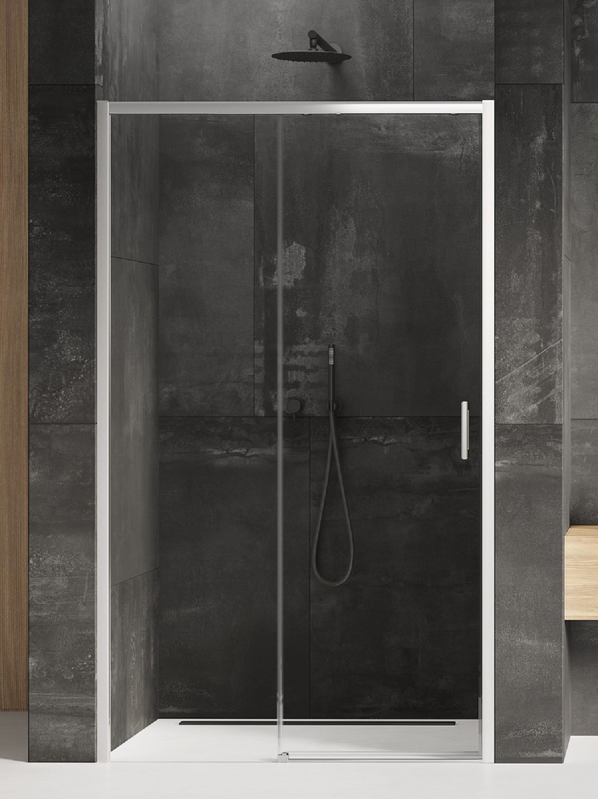 New Trendy Prime Duschtüren 150 cm Schiebe- chrom Glanz/durchsichtiges Glas D-0308A