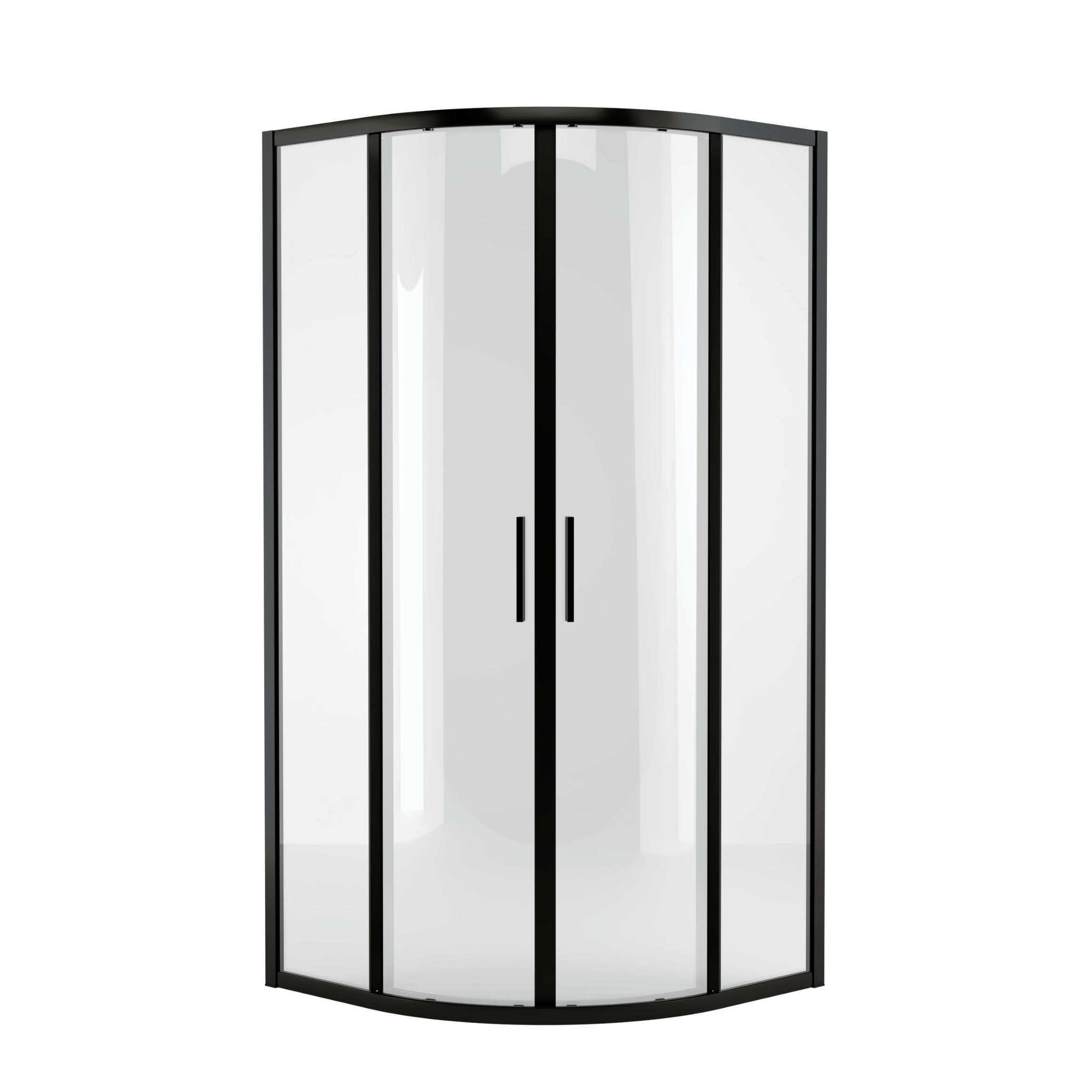 Ravak Blix Duschkabine 80x80 cm halbrund schwarz Matte/durchsichtiges Glas X3BM40300Z1