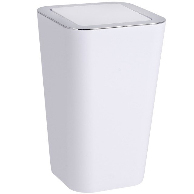 Wenko Candy Papierkorb 6 l chrom-weiß 22466100