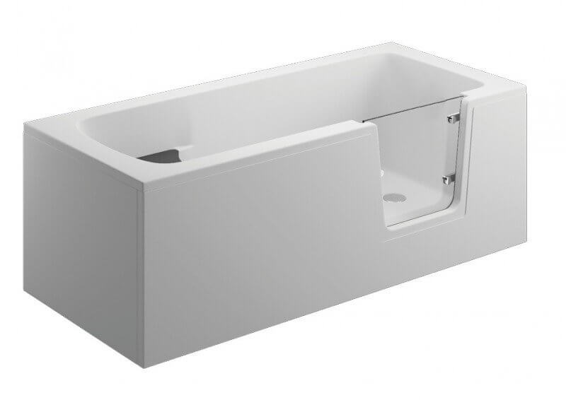 Polimat Avo Rechteckige Badewanne mit Türen 180x80 cm weiß 00014