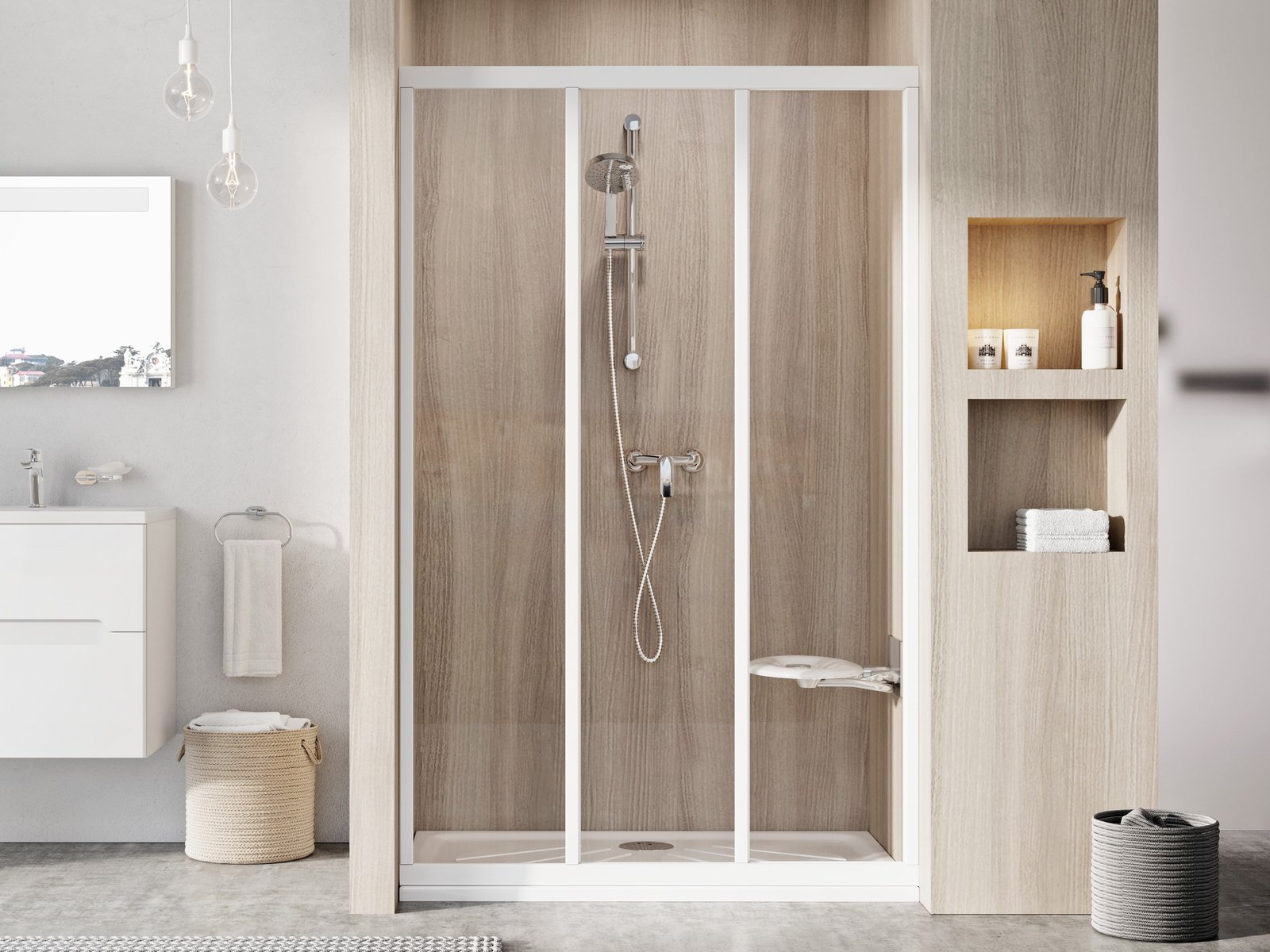Ravak Supernova Duschtüren 110 cm Schiebe- weiß Glanz/durchsichtiges Glas 00VD01R2Z1