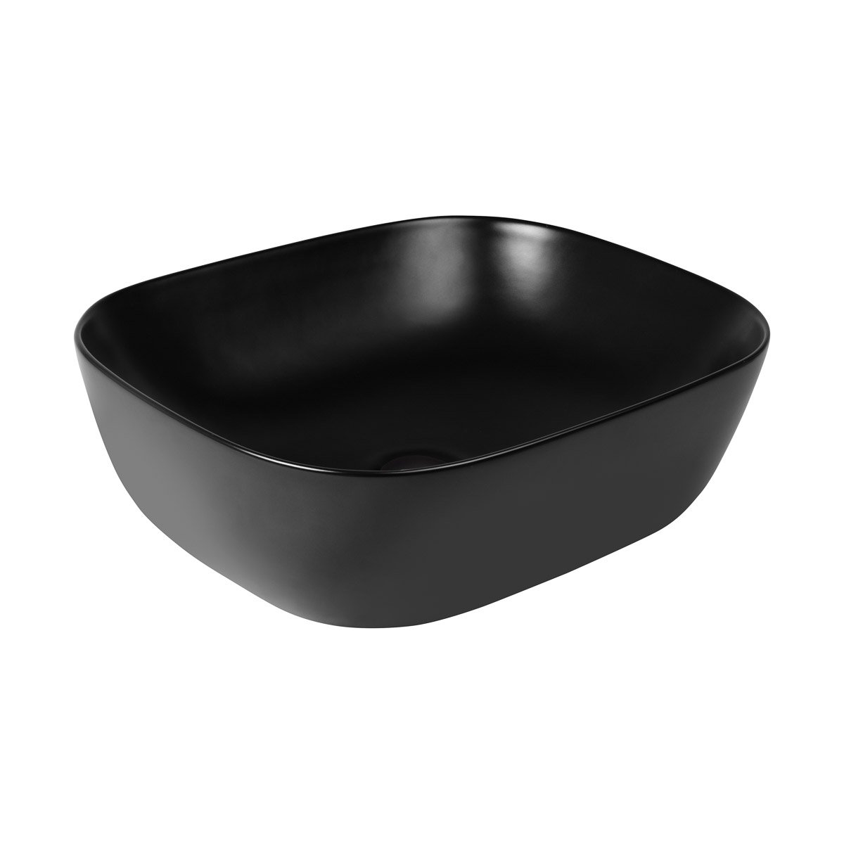 Oltens Hamnes Waschbecken 46.5x37.5 cm oval Aufsatzwaschbecken schwarz matte 40801300