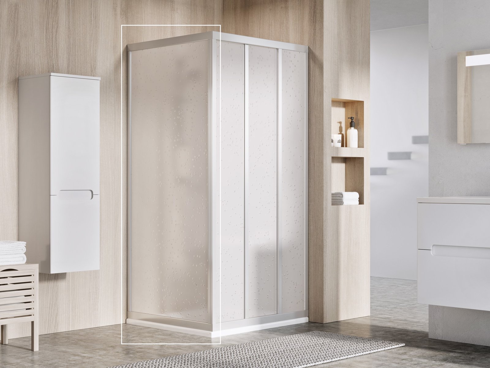 Ravak Supernova Duschwand 80 cm satin Matte/Polystyrol 94040UR211