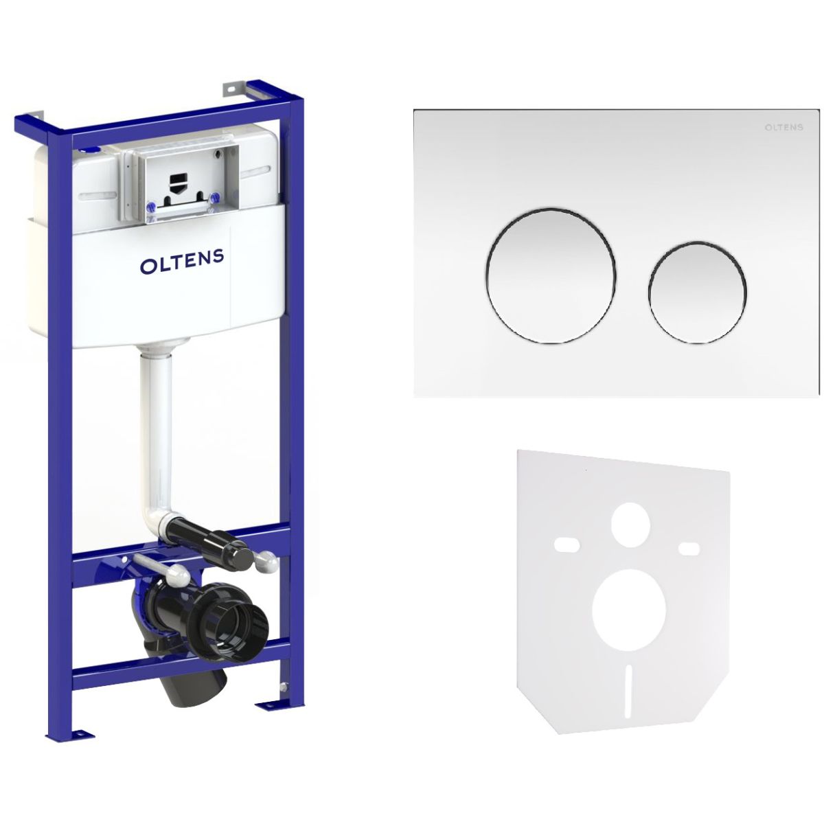 Set Unterputzrahmen Oltens Triberg 50001000, Betätigungsplatte Oltens Lule 57102100, 49301000