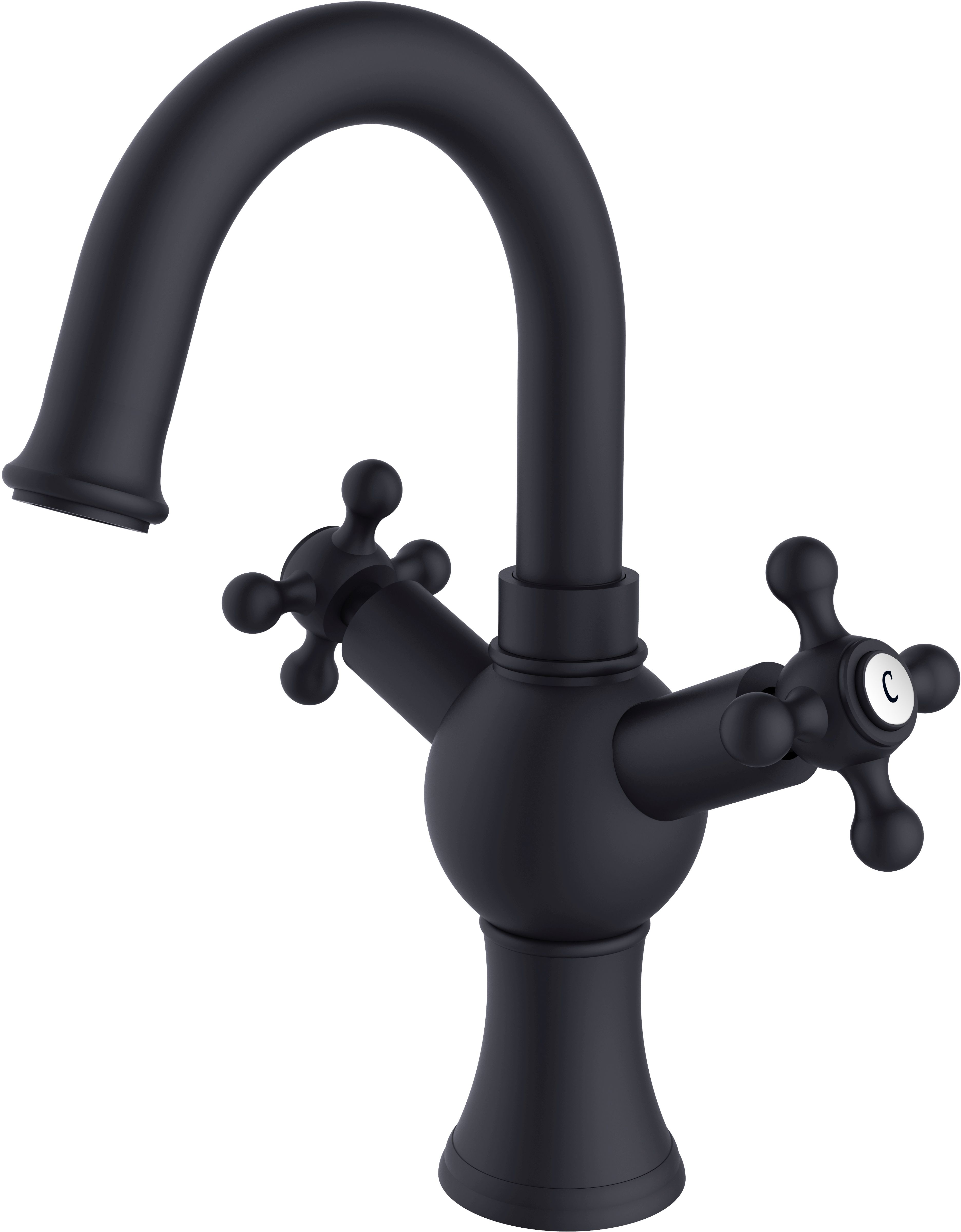 Besco Retro waschbeckenhahn stehend schwarz BU-RII-CZ