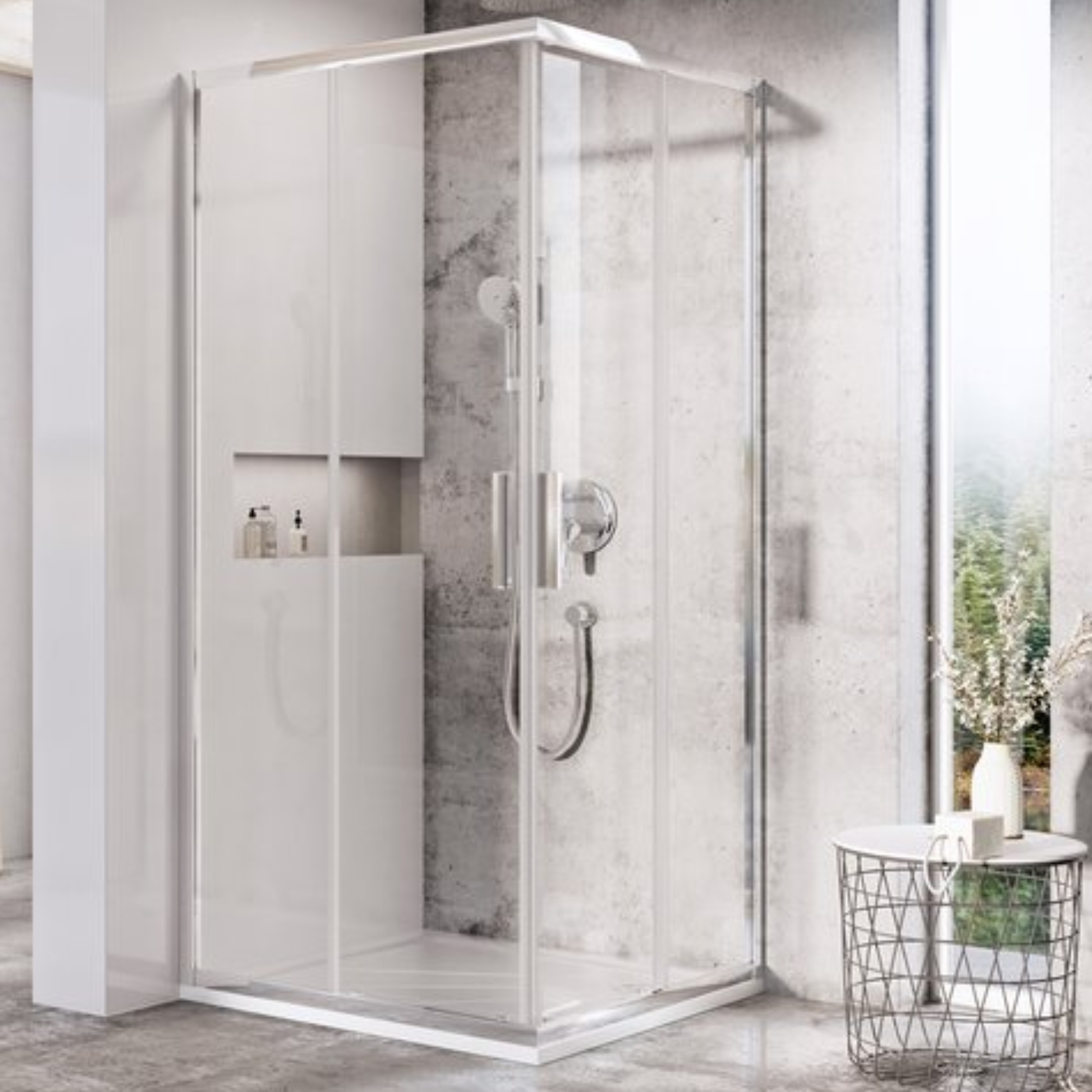 Ravak Blix Slim Duschtüren 100 cm Schiebe- silber Glanz/durchsichtiges Glas X1XMA0C00Z1