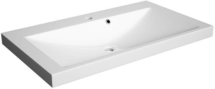 Defra Zeen Waschbecken 80x46 cm rechteckig Möbel weiß glanz 1554