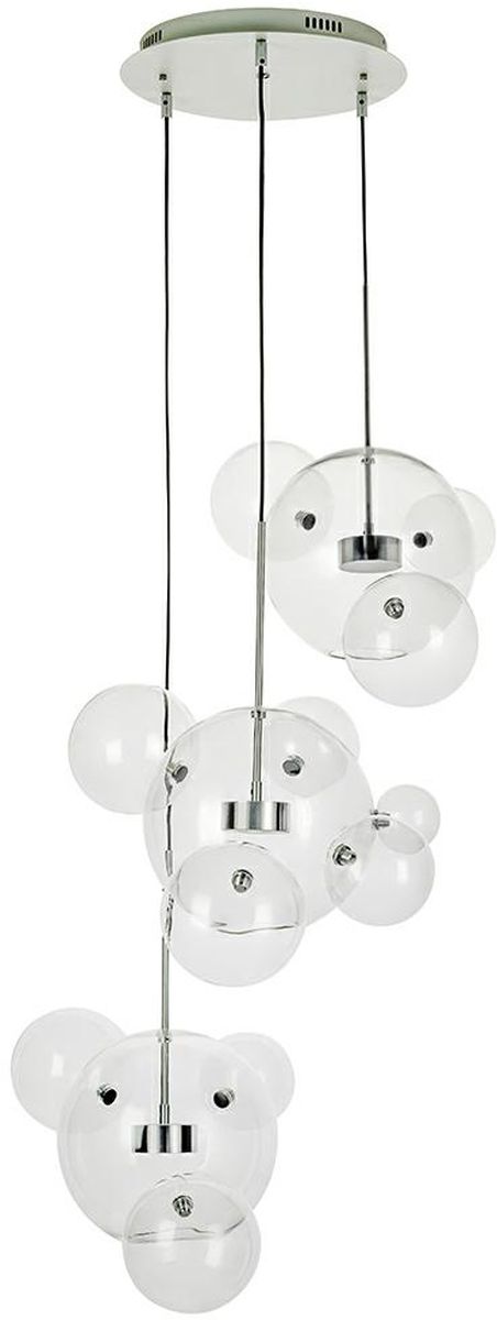 King Home Capri Disc Pendelleuchte 6x7 W chrom-transparent XCP9148-3A.CHROM