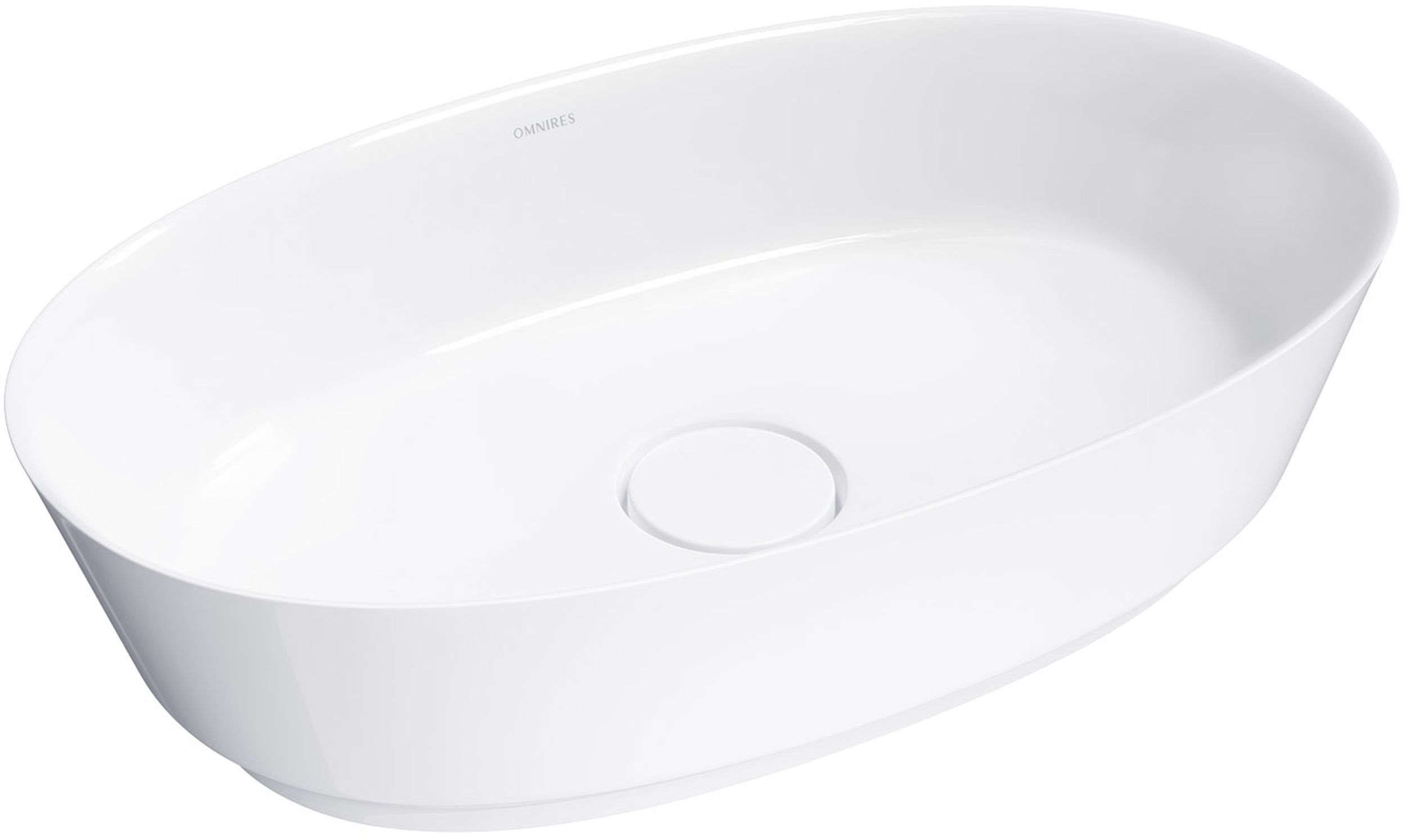 Omnires Neo M+ Waschbecken 60x36 cm oval Aufsatzwaschbecken weiß glanz NEOUNBP