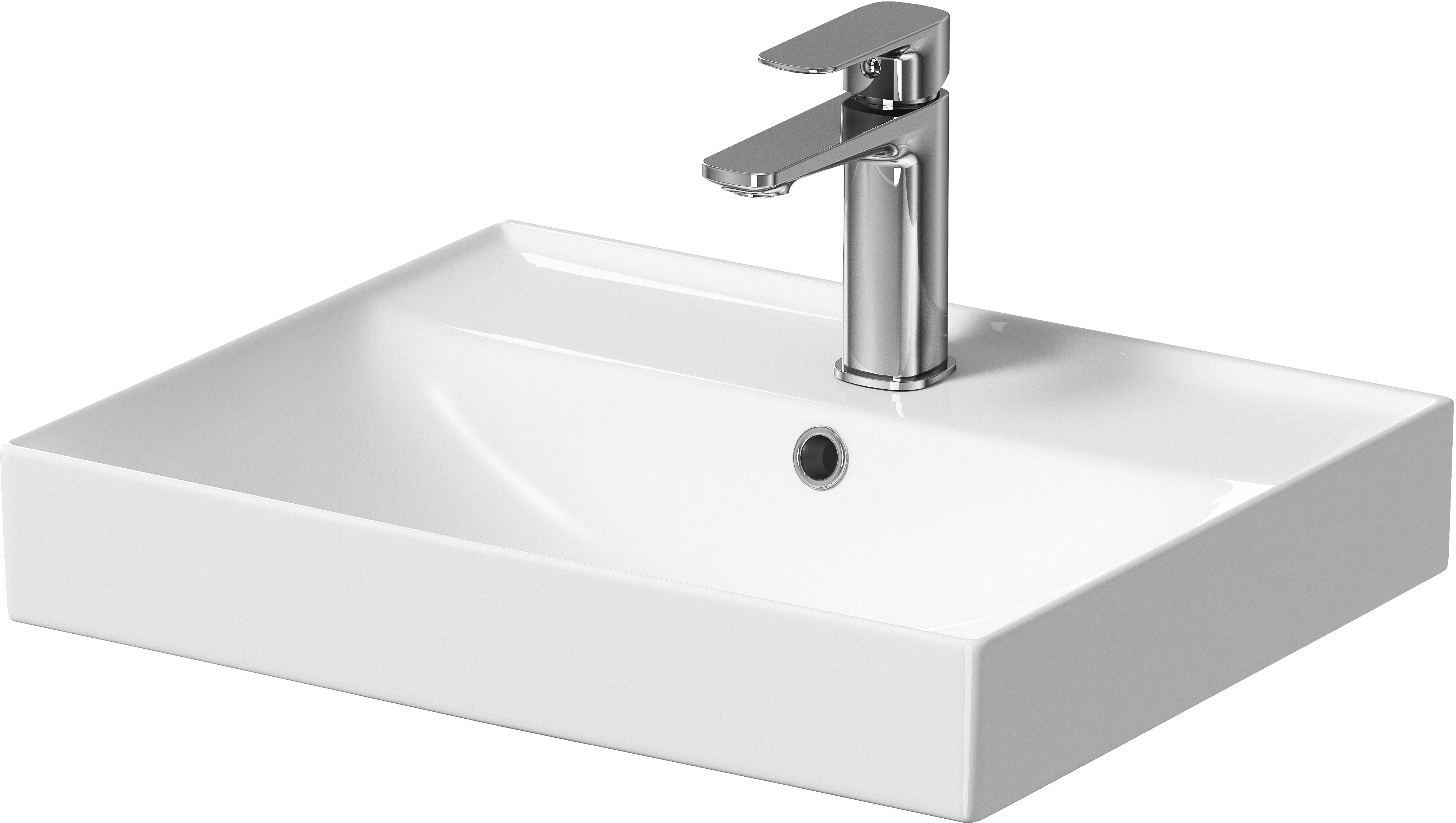 Cersanit Larga Waschbecken 50.5x40 cm rechteckig Möbel weiß glanz K120-008