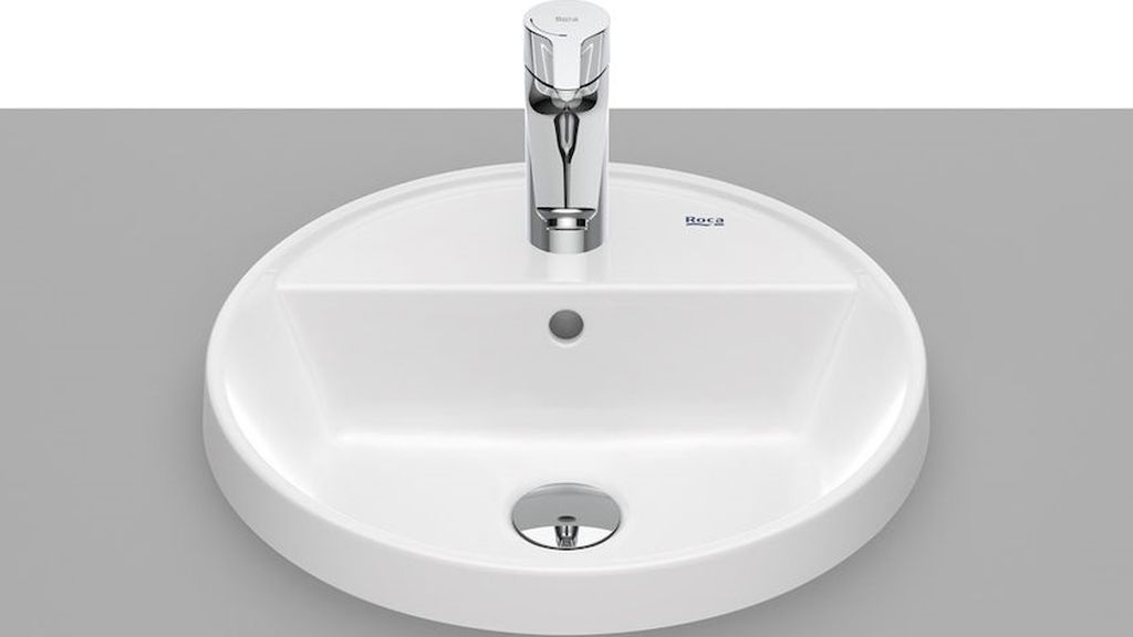 Roca Gap Waschbecken 40x40 cm rund Einbauwaschbecken weiß glanz A3270Y4000