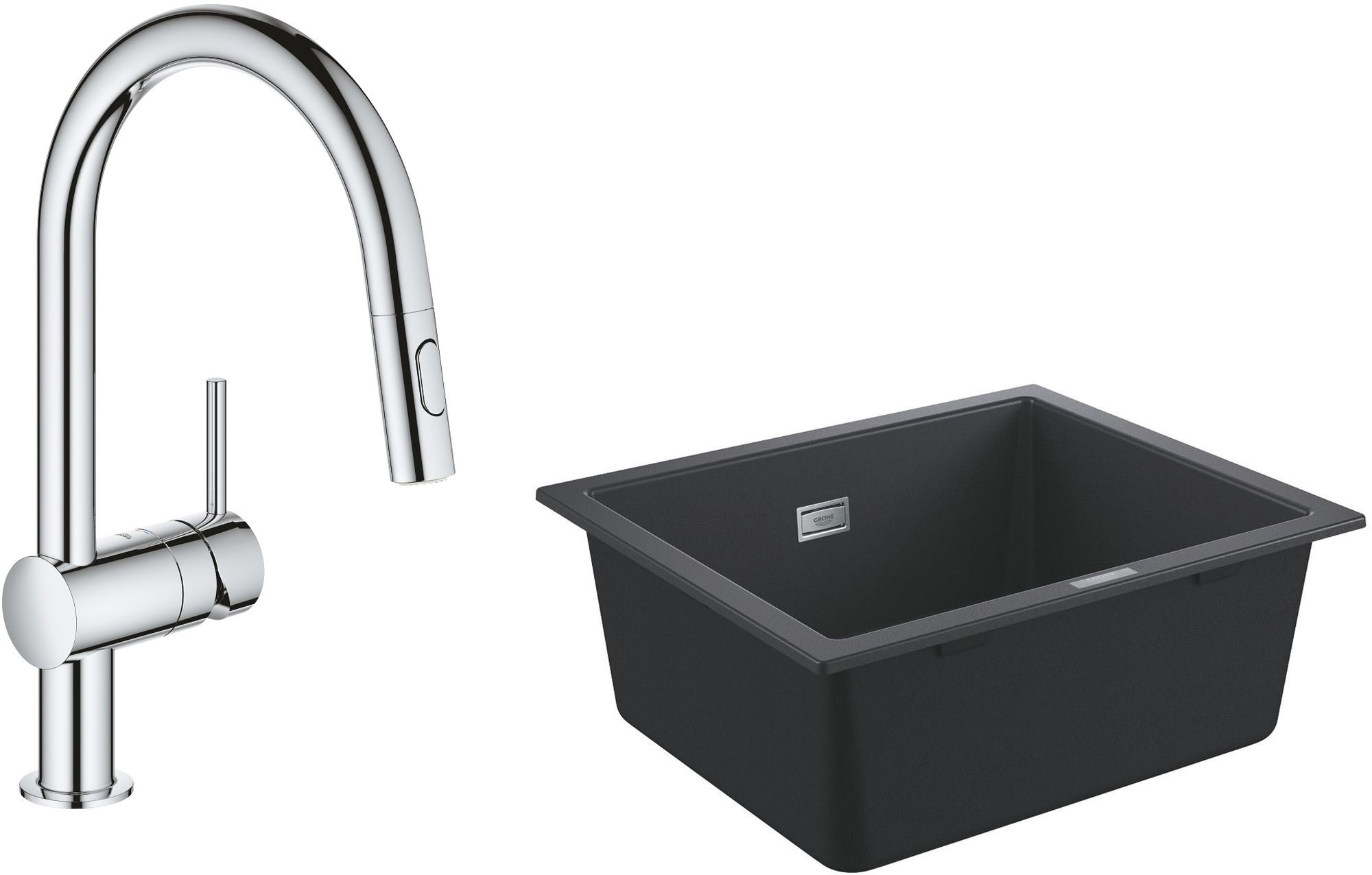 Set Granitspüle Grohe K700 31654AP0, Küchenarmatur Grohe Minta 32321002