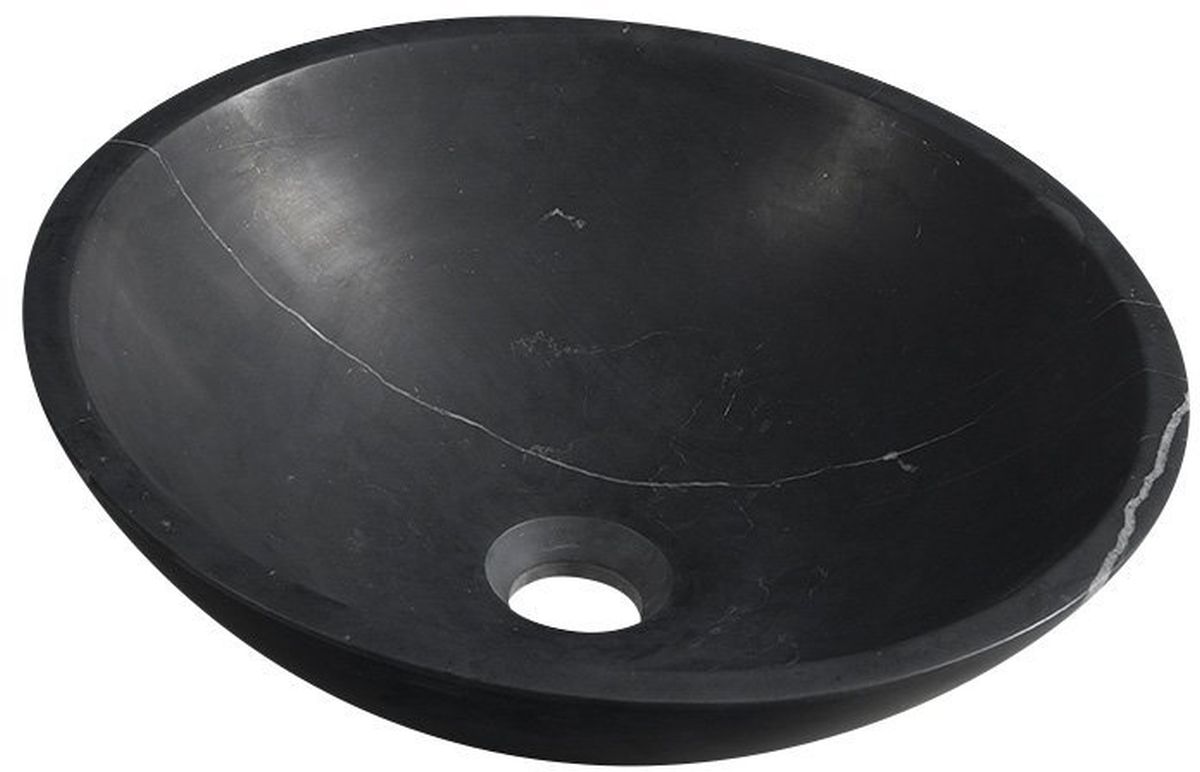 Sapho Blok Waschbecken 40x40 cm rund Aufsatzwaschbecken schwarz matte 2401-35