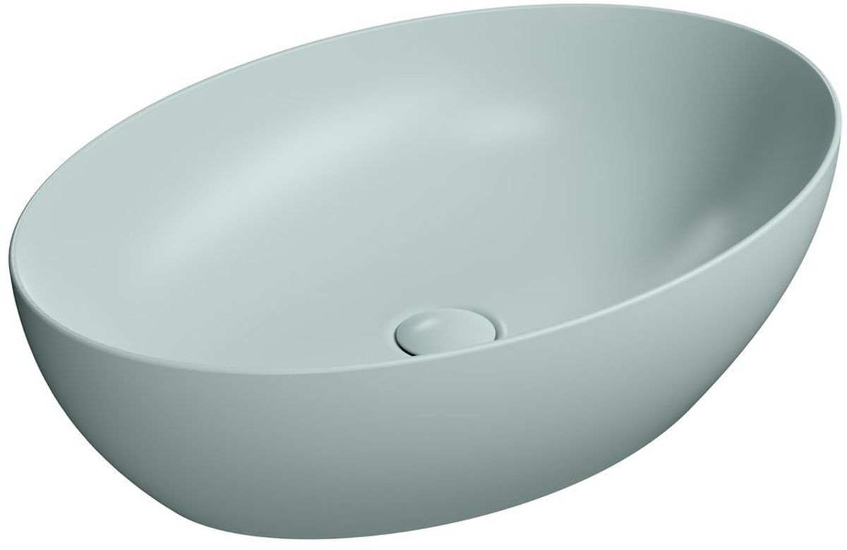GSI Pura Waschbecken 60x42 cm oval Aufsatzwaschbecken blau matte 884215