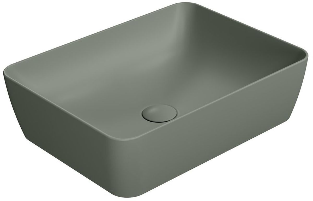 GSI Sand Waschbecken 50x38 cm rechteckig Aufsatzwaschbecken grün matte 903704