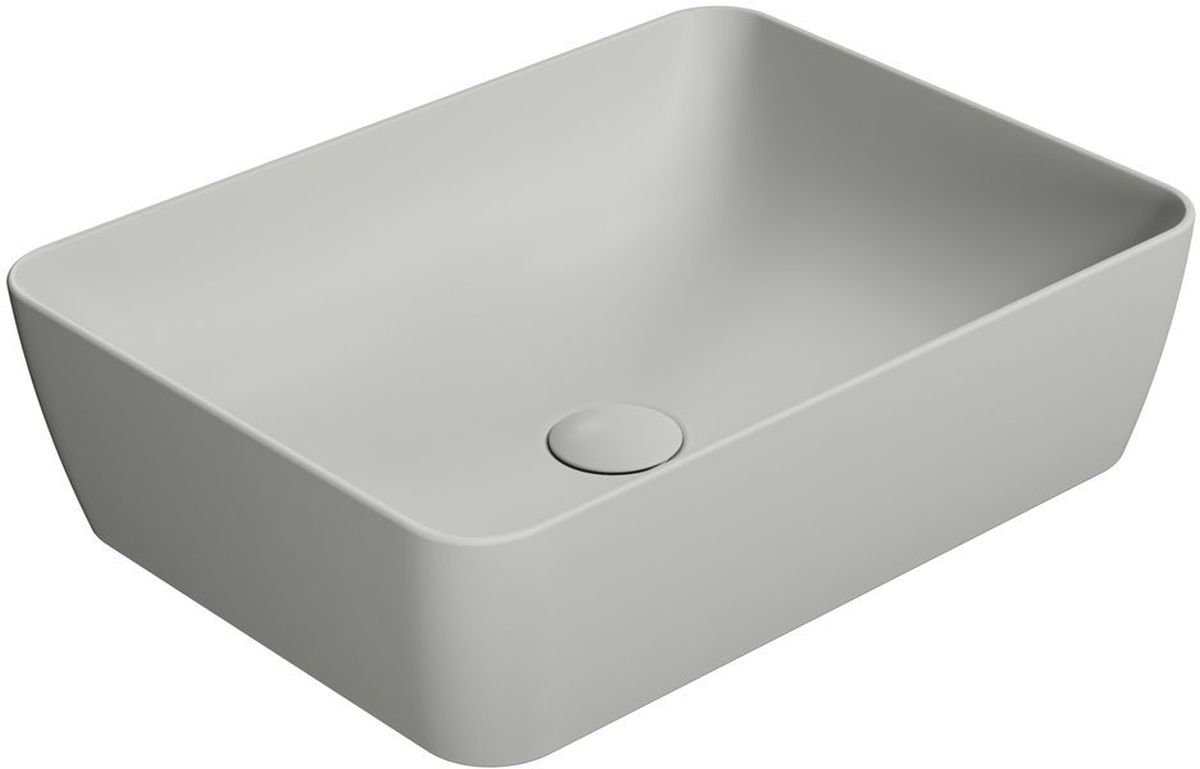 GSI Sand Waschbecken 50x38 cm rechteckig Aufsatzwaschbecken grauer Stein matte 903717